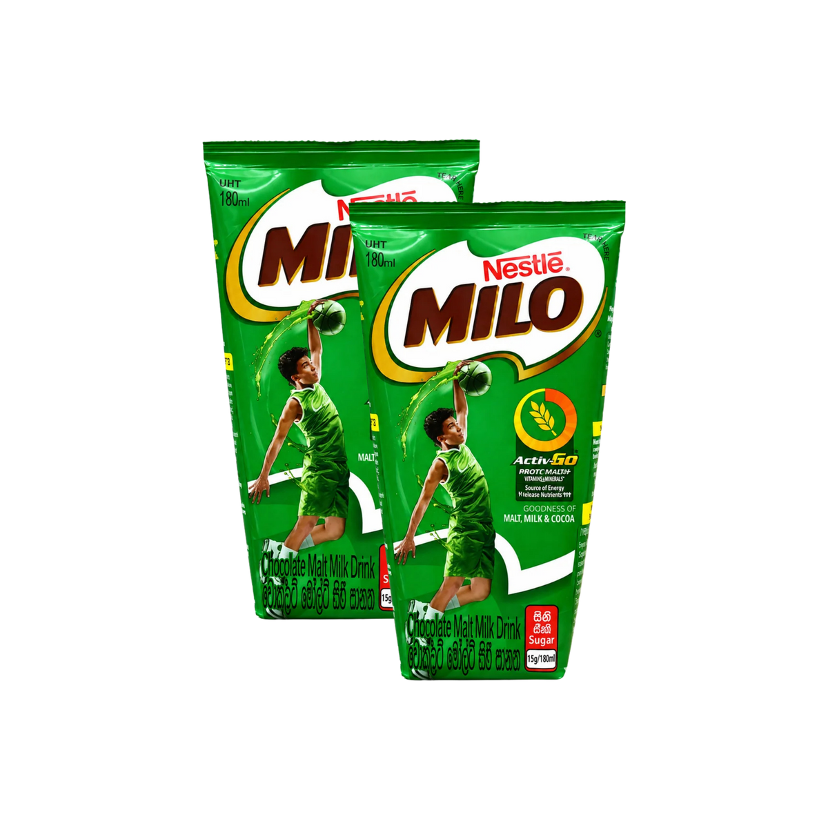 Nestlé Milo Chocolate Malt Milk Drink 180ml (Pack of 2), front of pack