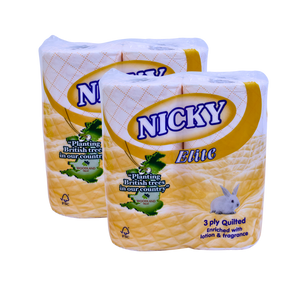 Nicky Elite 3 Ply Quilted Toilet Tissue (Pack of 2)