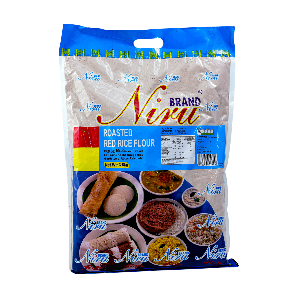 Niru Roasted Red Rice Flour 3.6kg, front of pack
