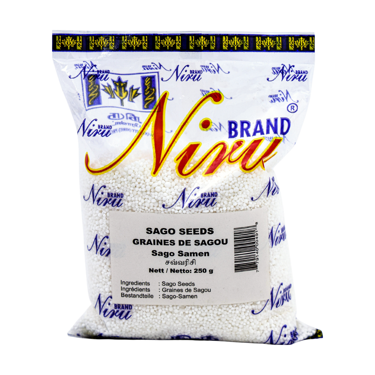 Niru Sago Seeds 250g, front of pack
