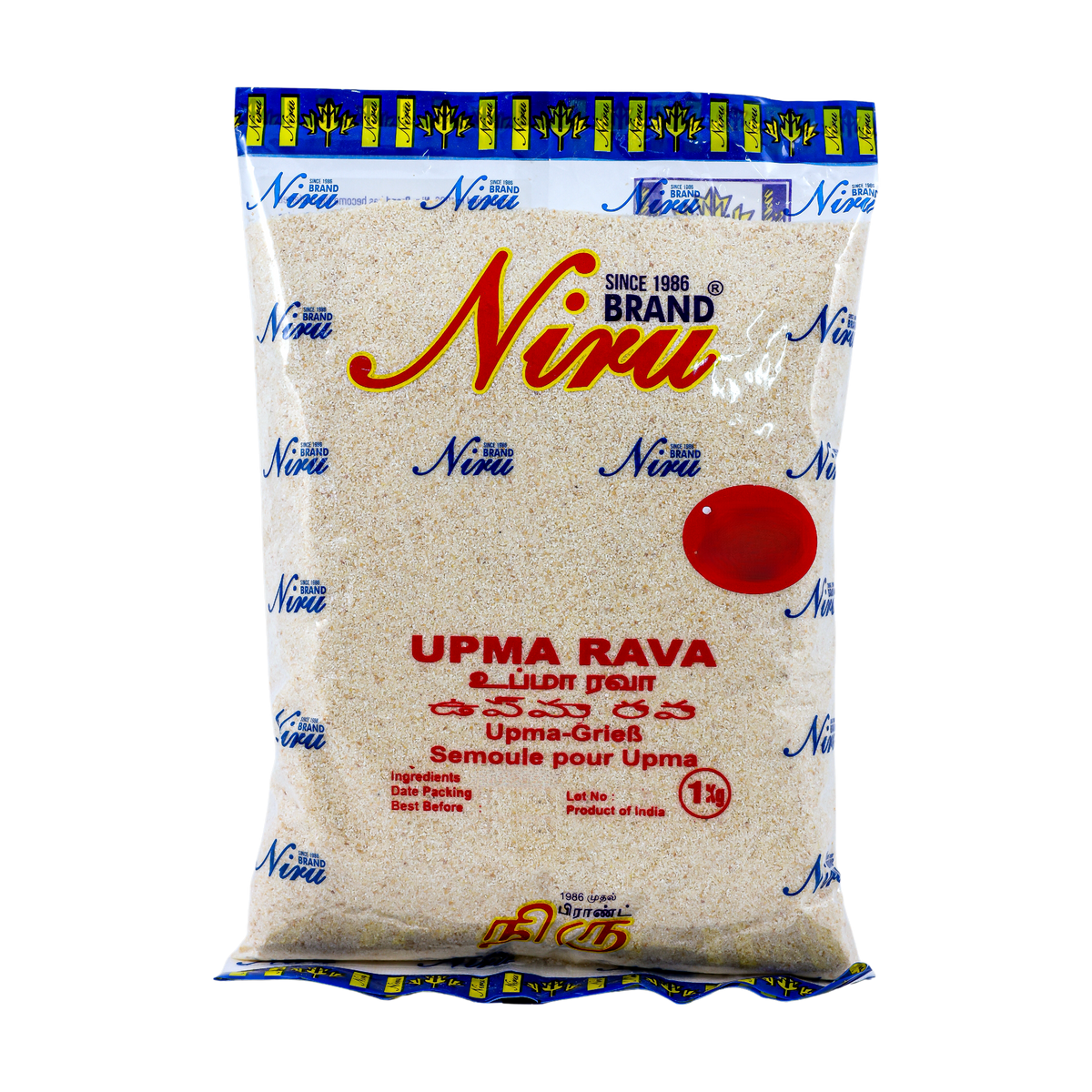Niru Upma Rava 1kg, front of pack