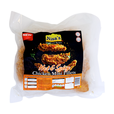 Nisa's Hot & Spicy Chicken Mini Fillets 600g, front of pack