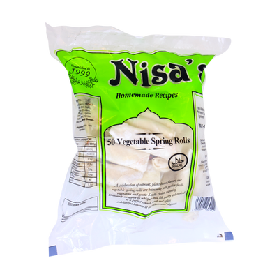 Nisa's Vegetable Spring Rolls 50 Pieces, front of pack