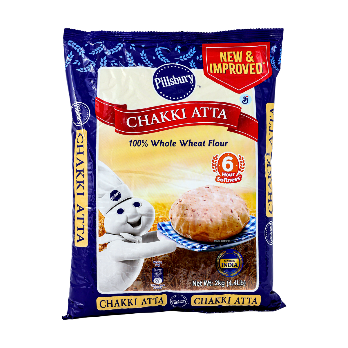 Pillsbury Chakki Atta 2kg, front of pack