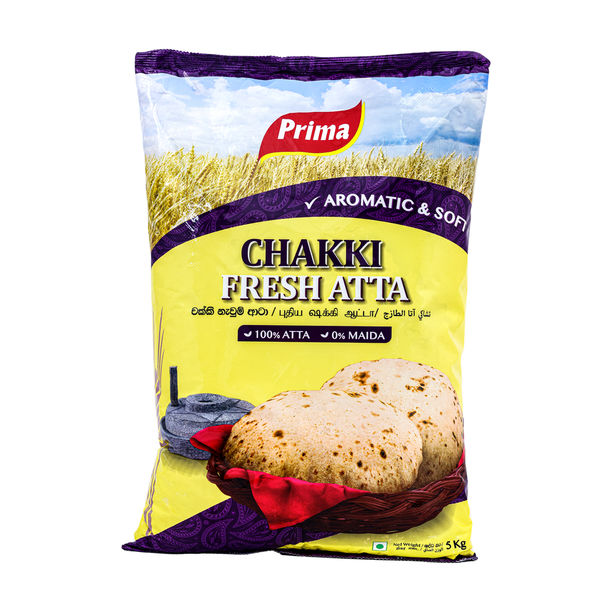 Prima Chakki Fresh Atta 5kg, front of pack