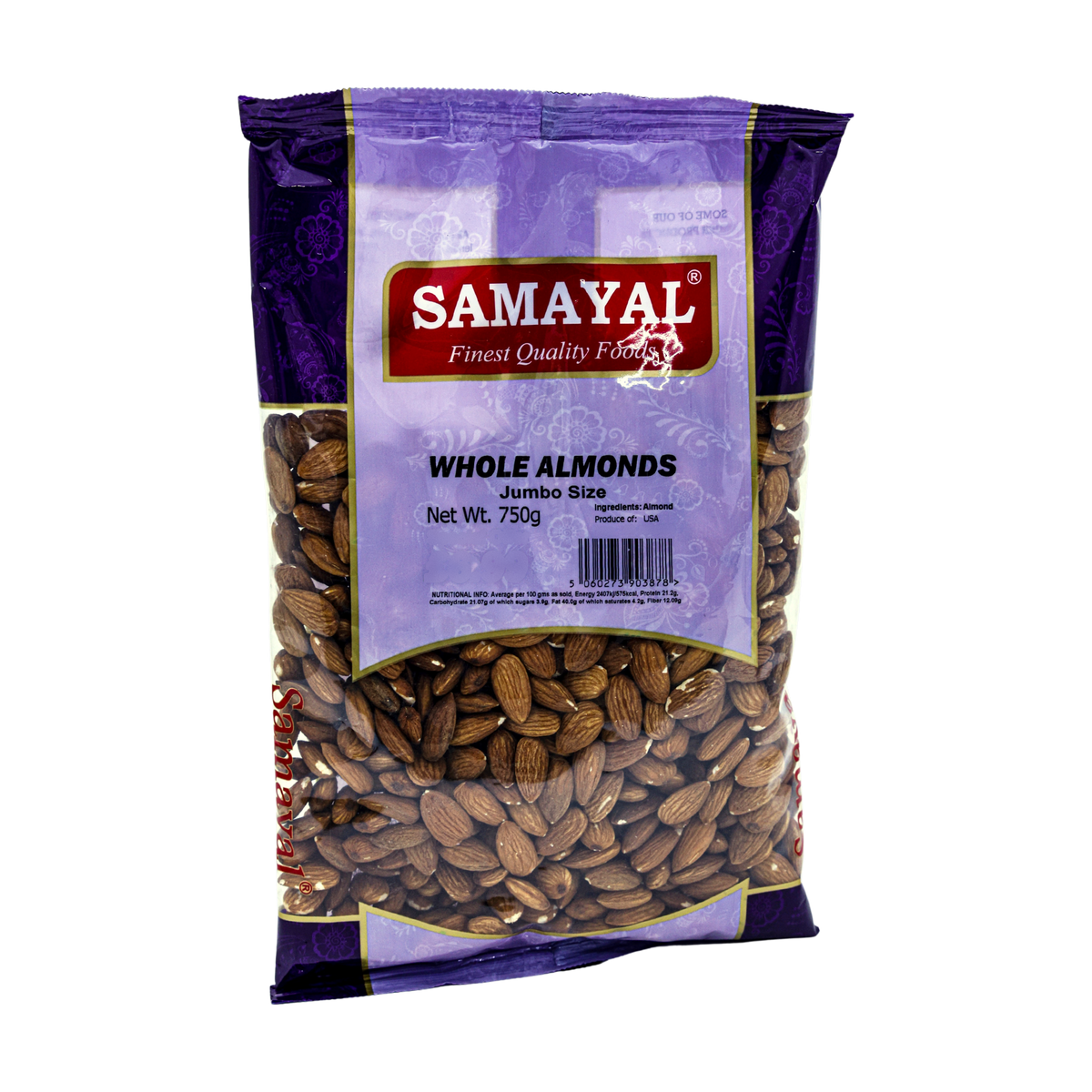 Samayal Whole Almonds Jumbo 750g, front of pack