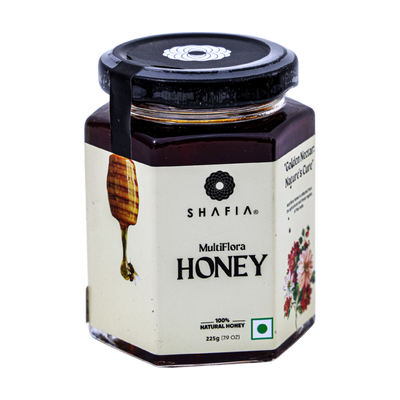 Shafia Multiflora Honey 225g, front of pack