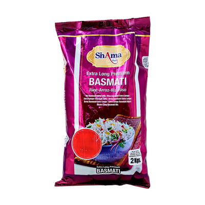 Shama Extra Long Premium Basmati 2kg, front of pack