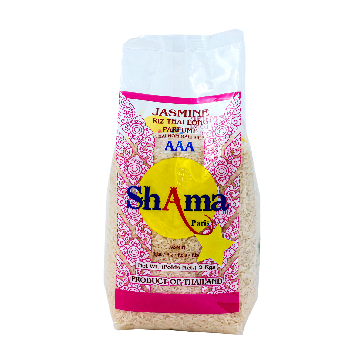 Shama Jasmine Rice 2kg, front of pack