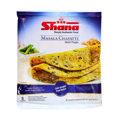 Shana Masala Chapatti Methi Thepla 5 Pieces 300g, front of pack