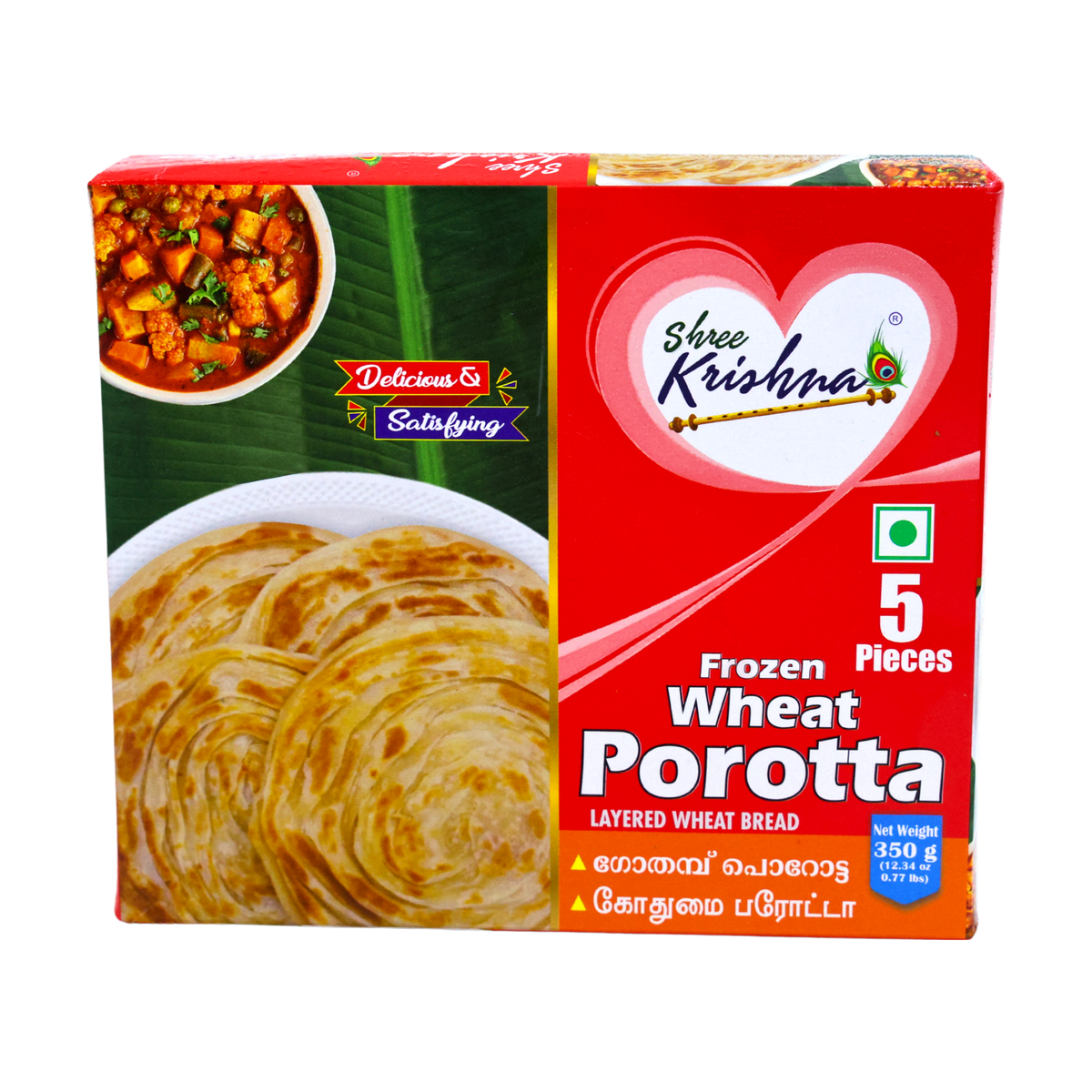 Shree Krishna Wheat Porotta 5 Pieces 350g, front of pack