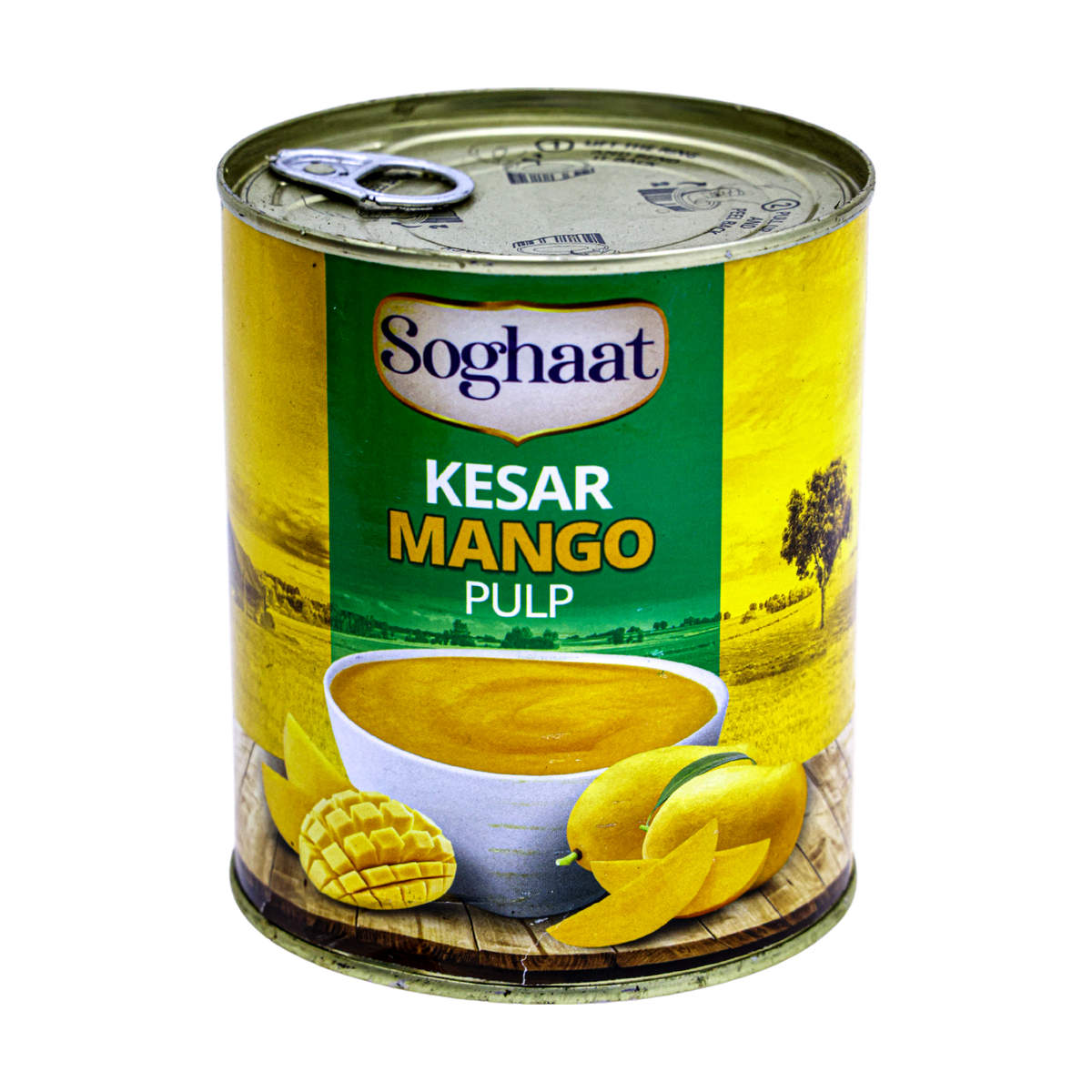 Soghaat Kesar Mango Pulp 850g, front of pack