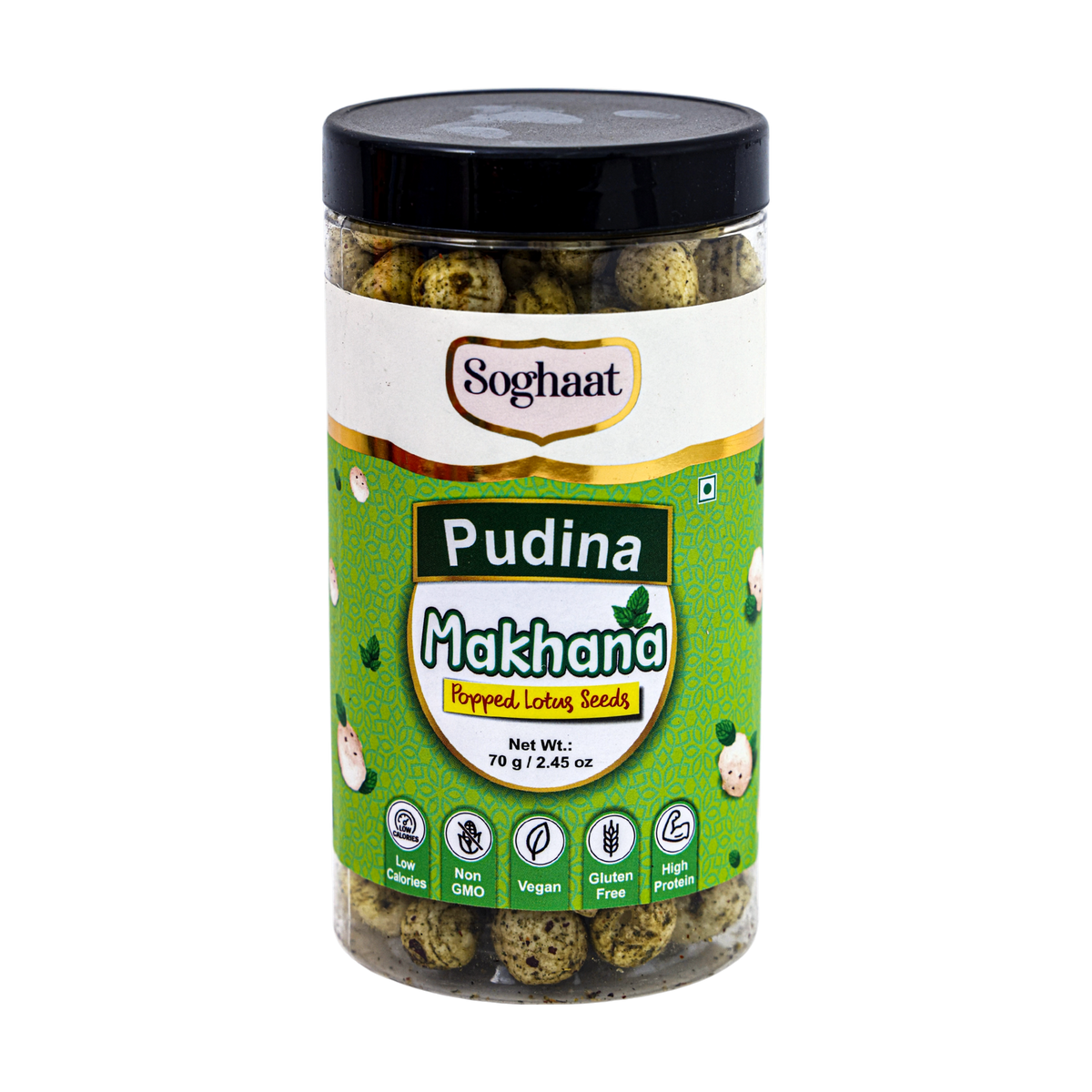 Soghaat Pudina Makhana 70g, front of pack