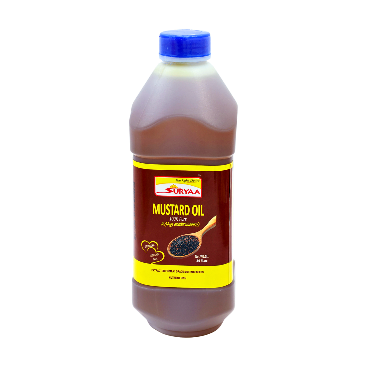 Suryaa Mustard Oil 1L, front of pack