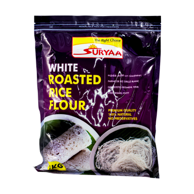Suryaa White Roasted Rice Flour 1kg, front of pack