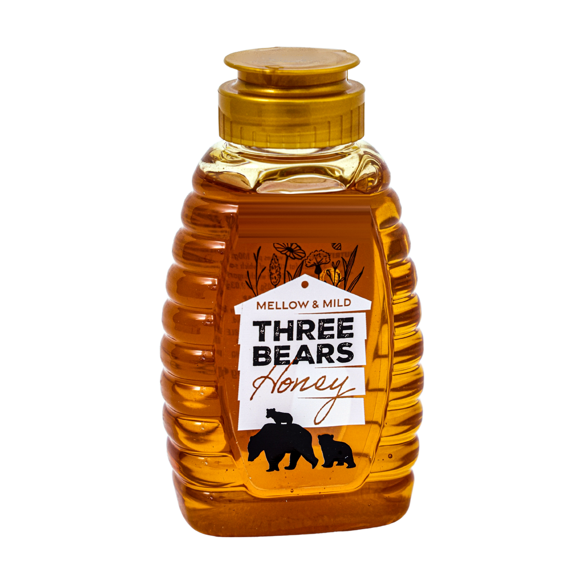 Three Bears Mellow Mild Honey 320g, front of pack