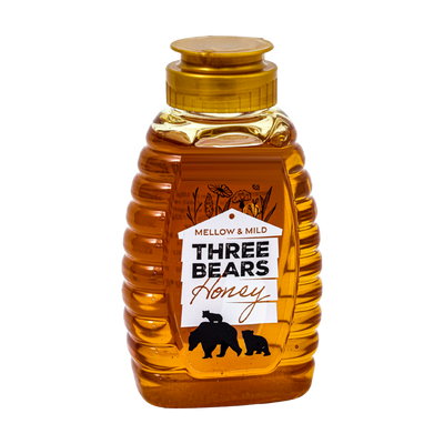 Three Bears Mellow Mild Honey 320g, front of pack