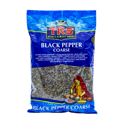 TRS Black Pepper Coarse 1kg, front of pack