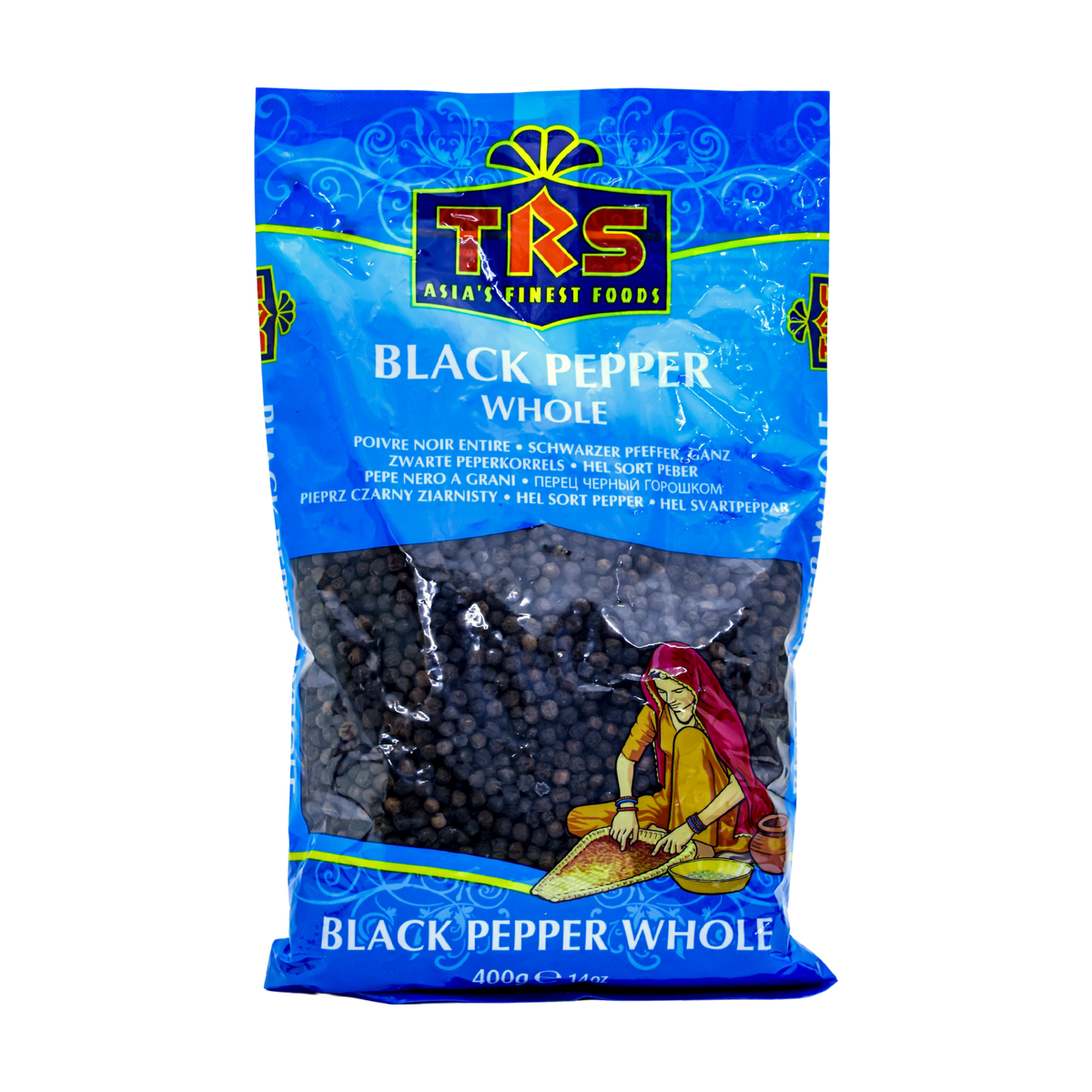 TRS Black Pepper Whole 400g, front of pack