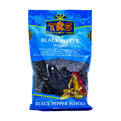 TRS Black Pepper Whole 400g, front of pack