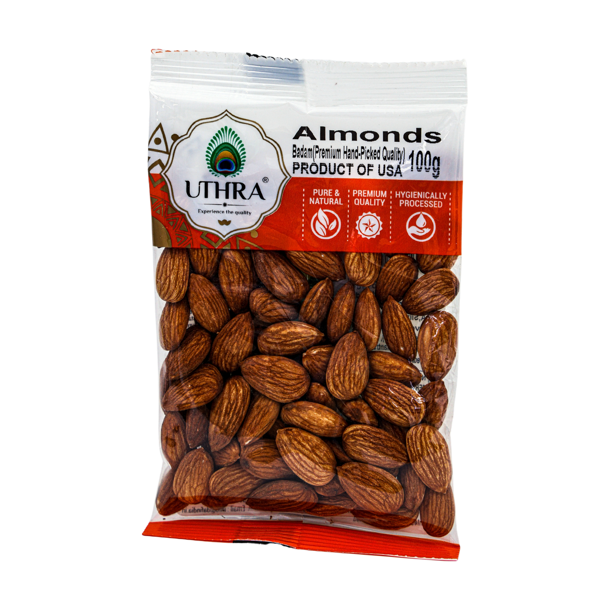 Uthra Almonds 100g, front of pack