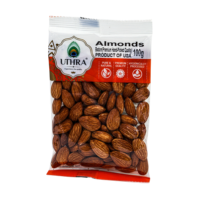 Uthra Almonds 100g, front of pack